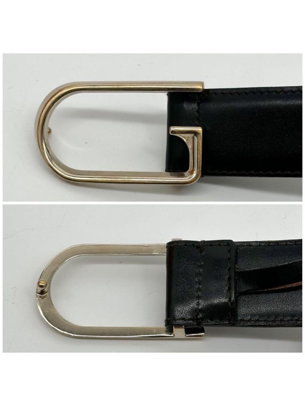 Gucci Vintage Belt Gold and Black Leather - Picture 7 of 9